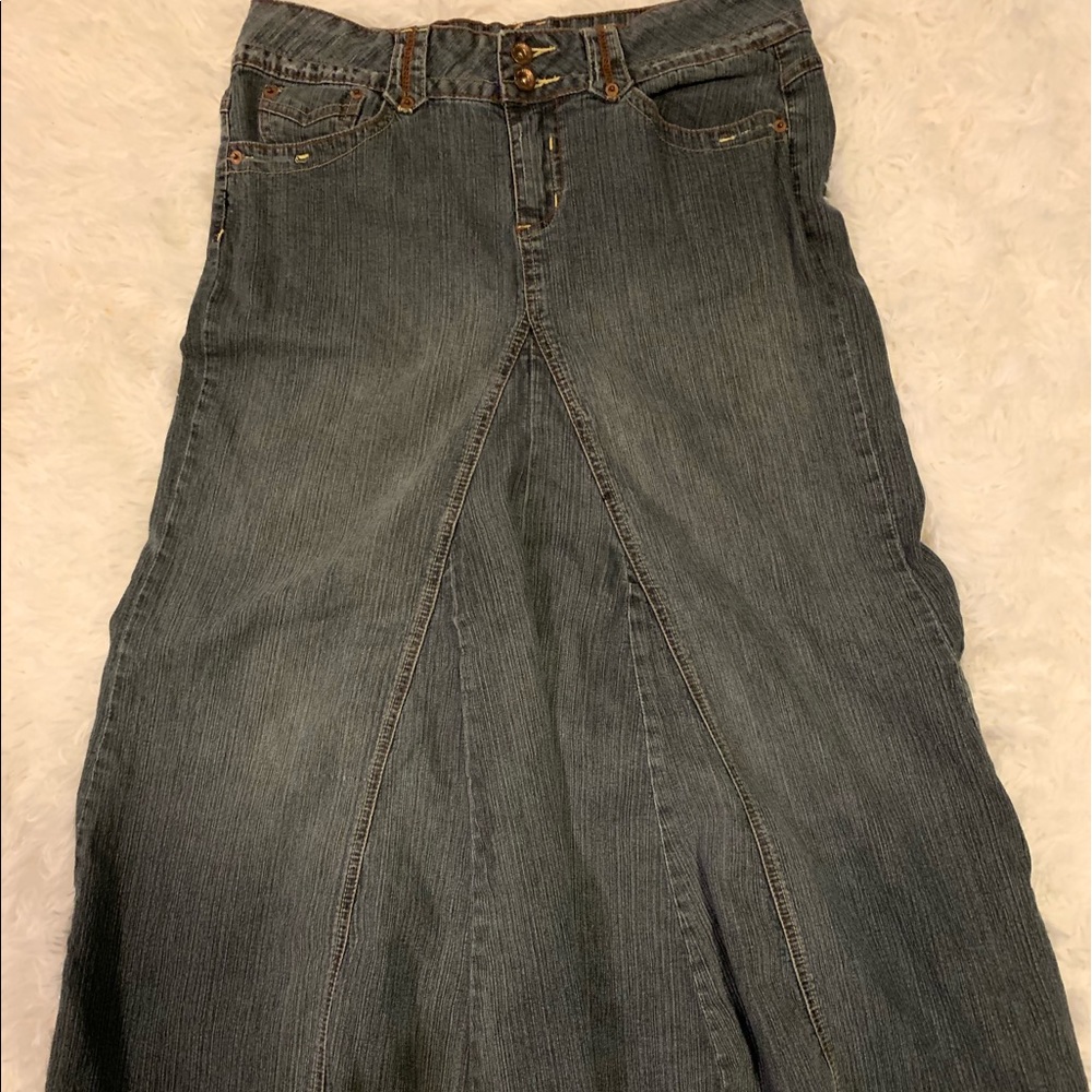 Long Denim Skirt